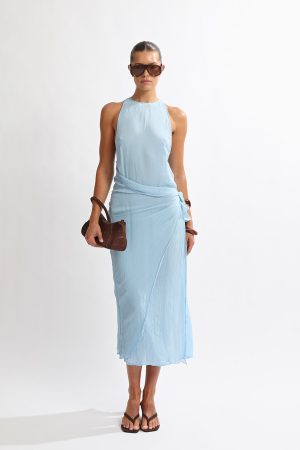 Suri Wrap Maxi Dress Light Blue