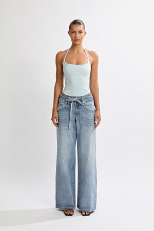 Anna Halter Tank Aqua