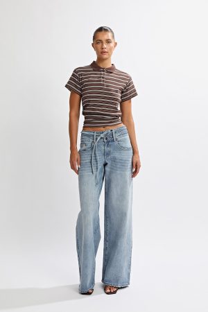 Mara Top Brown/Cream Stripe