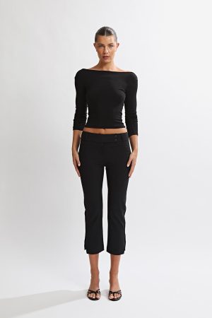 Miranda Capri Trousers Black Cropped